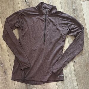 Patagonia Heather Brown Half-Zip Long Sleeve Top M